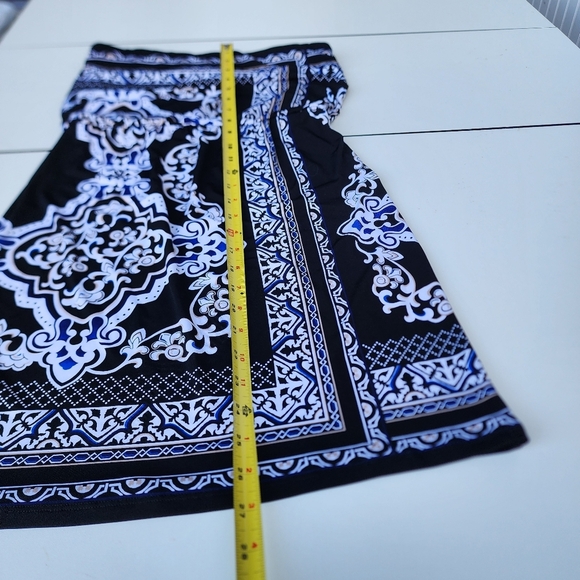 White House Black Market WHBM Blue Floral Print Strapless Dress XXS - Picture 12 of 14